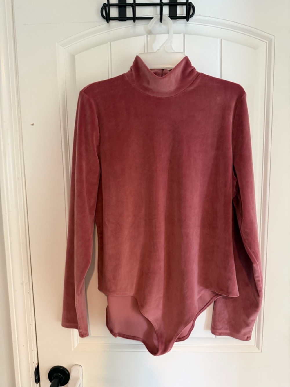 American Eagle Dusty Rose Velvet Turtleneck Bodysuit